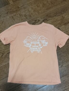 Garanimals Peach Tee with White Van & Palm Graphic